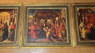 Tríptico Religioso Decorativo  Escenas de la Vida de Cristo Réplica Estilo Renacentista