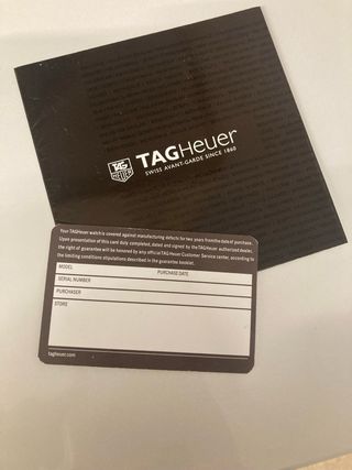 Librito tag heuer mas tarjeta