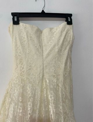 Vestido novia encaje blanco, palabra de honor. tul