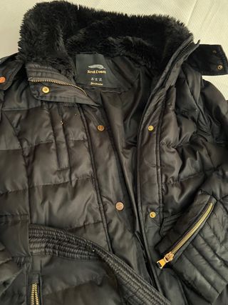 Chaquetón largo negro talla 38. M