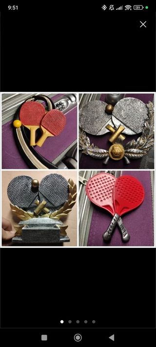 Trofeos palas ping pong 10cm