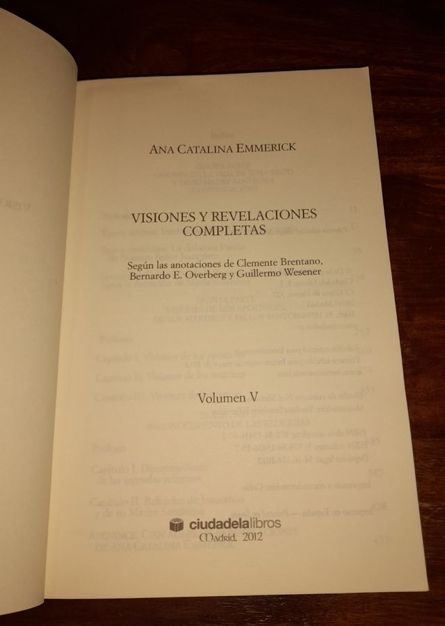 Visiones y revelaciones completas 
(V). Emmerick