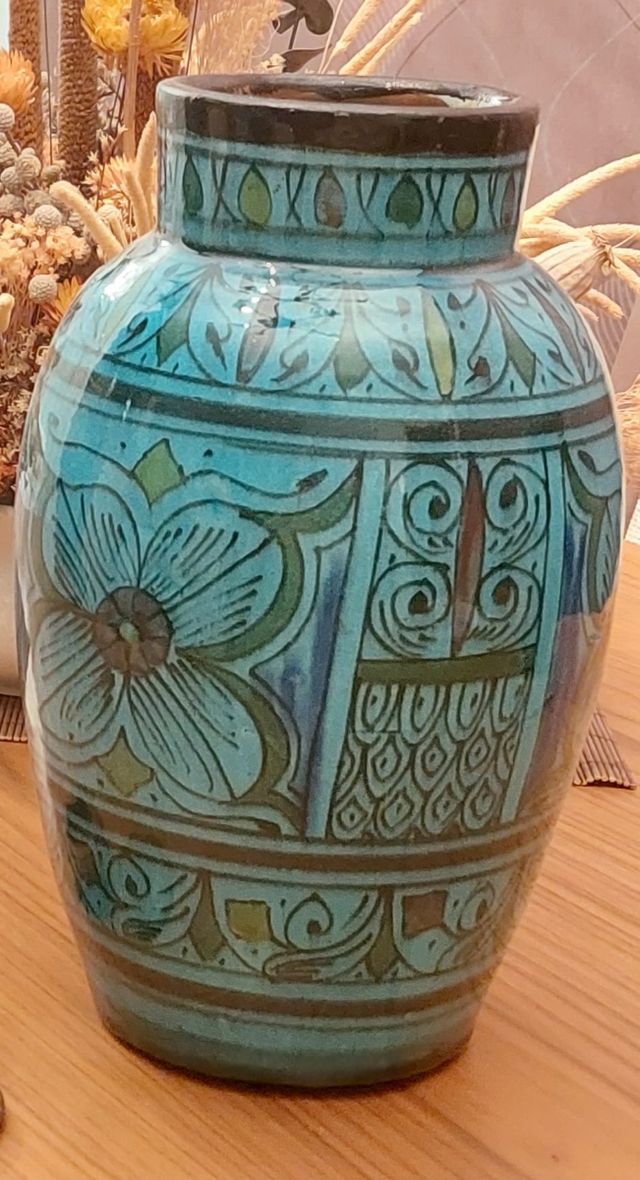 JARRON ARTESANAL MARROQUÍ+REGALO CAJITA MADERA 