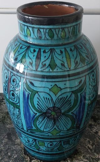 JARRON ARTESANAL MARROQUÍ+REGALO CAJITA MADERA