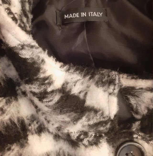 Abrigo mujer suave blanco y negro L XL