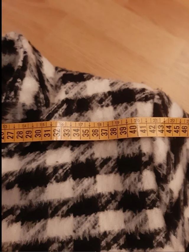 Abrigo mujer suave blanco y negro L XL