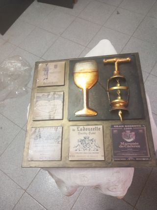 Quadro Metallo Decorativo Vino