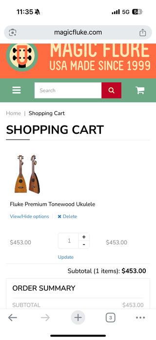 Ukelele Tenor Magic Fluke Koa