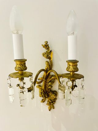 Antiguo aplique modernista bronce