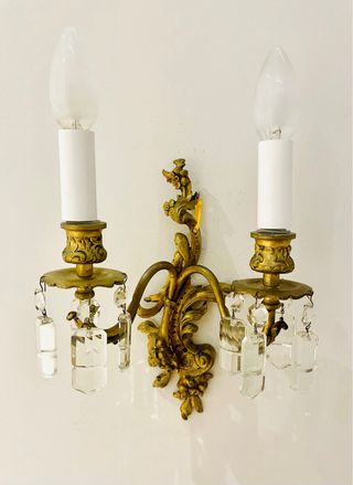 Antiguo aplique modernista bronce