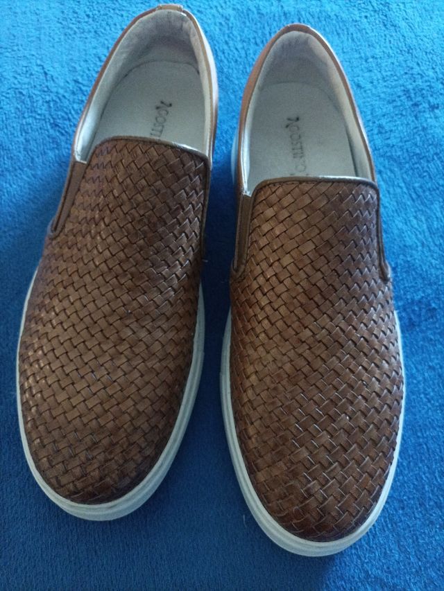 Scarpe pelle intrecciata