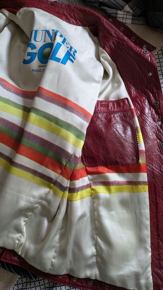 Cazadora piel hombre color burdeos