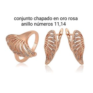 Conjunto chapado en oro rosa