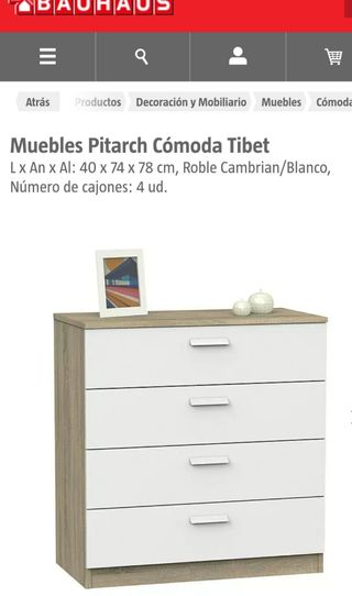 Cómoda TIBET Pitarch - 4 cajones