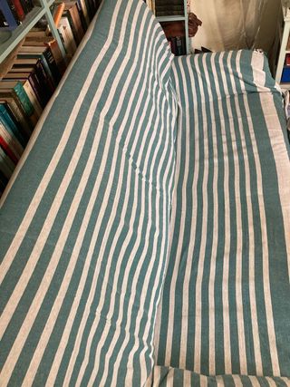 Cubrecama rayas verde agua