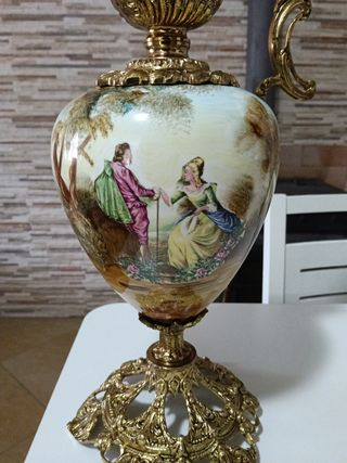 Jarrón cerámica y bronce antiguo