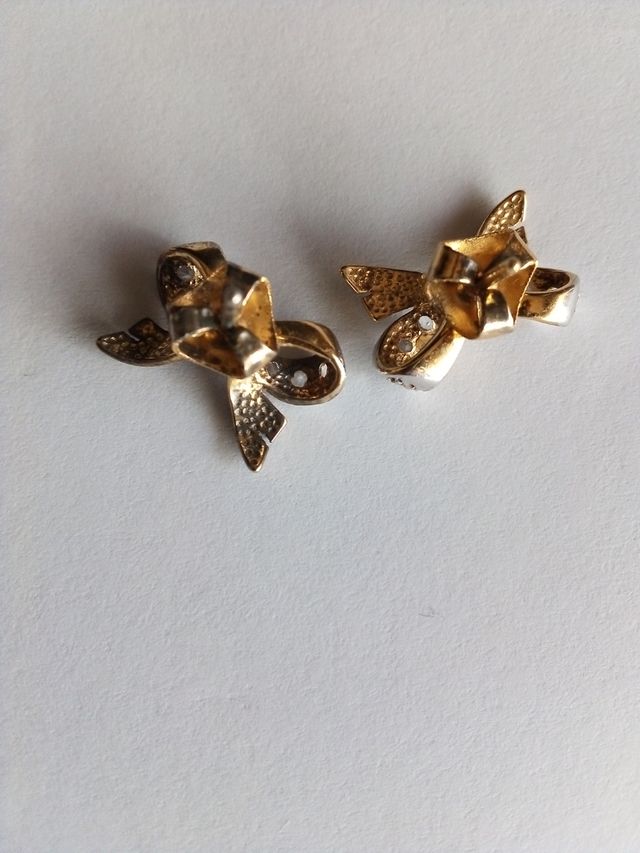 Pendientes lazo plata/oro