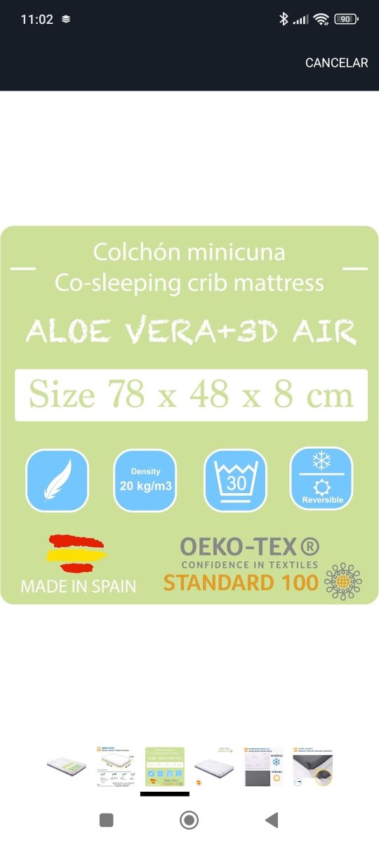 Minicuna + colchón extra