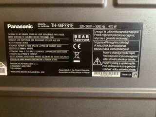 Tv Panasonic plasma 46” TH46PZ81E