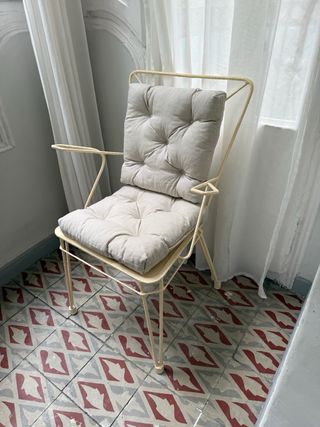 Silla metal jardín - Crema