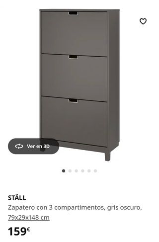 Zapatero 3 cajones Ikea - Negro
