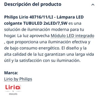 LAMPARA COLGANTE LIRIO PHILIPS