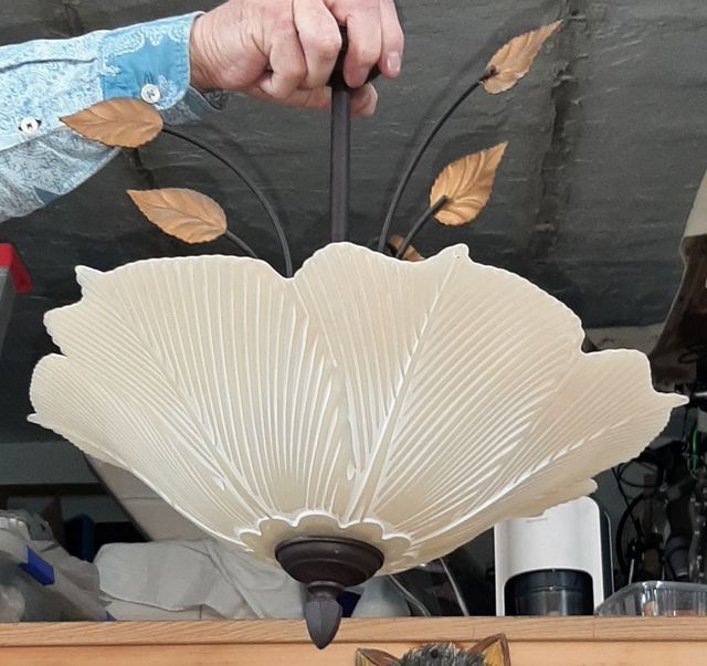 Lámpara techo cristal vintage.