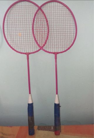 2 Raquetas bádminton rosas