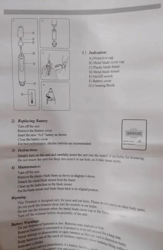 Rasoio Elettrico Per Naso e Orecchie