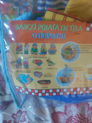 Barco pirata actividades bebés, con muñecos 