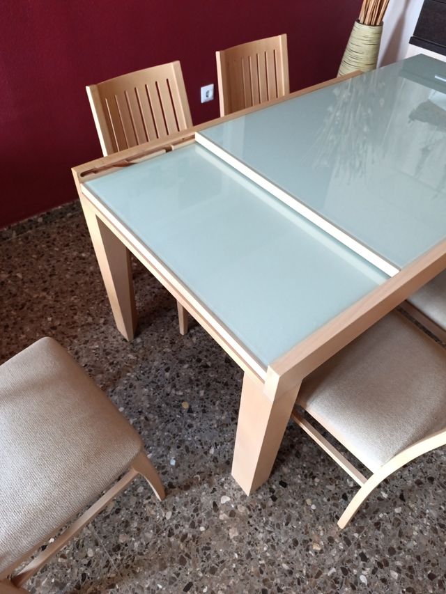 Mesa comedor madera de roble maciza .6 sillas - Ma
