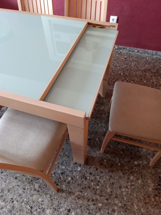 Mesa comedor madera de roble maciza .6 sillas - Ma