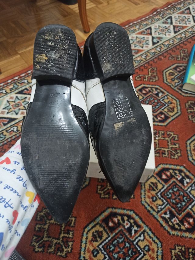 Scarpe vintage in pelle bicolore