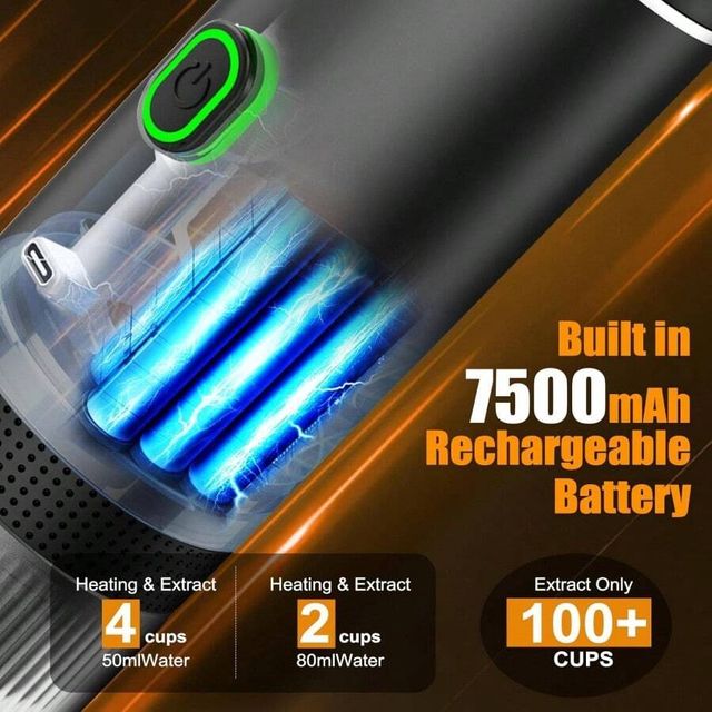 Macchina Caffe Espresso Portatile USB-C 7500 mAh