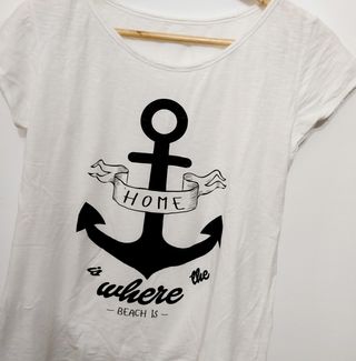 Camiseta blanca ancla - Talla M
