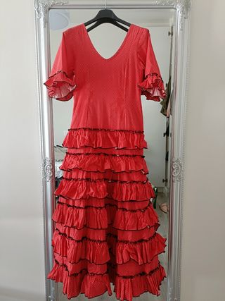 Traje Flamenca niña rojo lunares