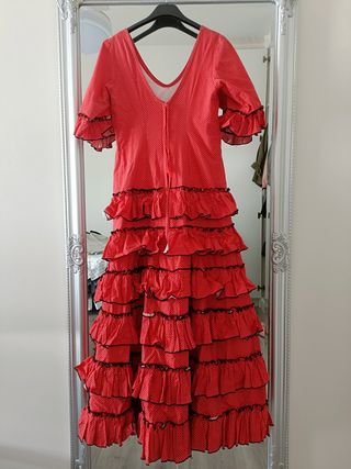 Traje Flamenca niña rojo lunares