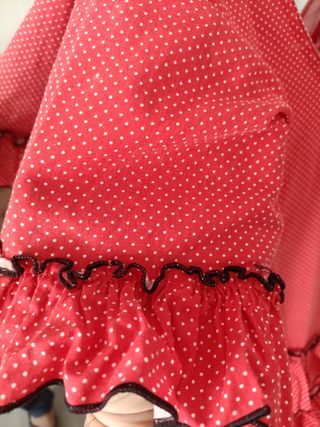 Traje Flamenca niña rojo lunares