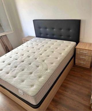 Canapé abatible blanco + 2 mesitas