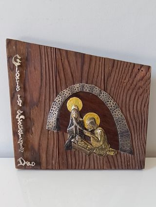 Nacimiento religioso madera metal