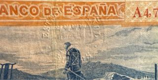 2 Billetes Españoles Con Resello En Seco