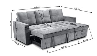 SOFA CAMA GRIS TERCIOPELO