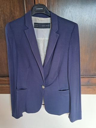 Americana Zara Basic azul - talla XS