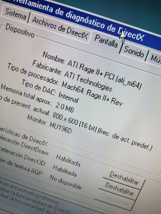 Tarjeta gráfica ATI Rage II +DVD 2MB PCI