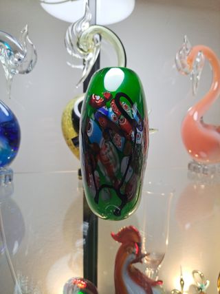 Jarrón verde Murano con aventurina y murrina