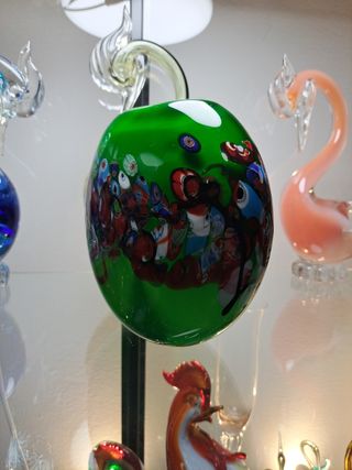 Jarrón verde Murano con aventurina y murrina