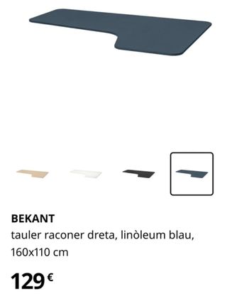 Sobre de escritorio esquinero azul - IKEA
