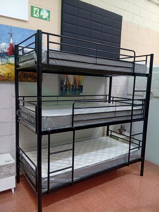 Litera triple metálica negra