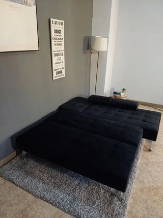 MEGA OFERTA SOFA CAMA KEREN TERCIOPELO NEGRO