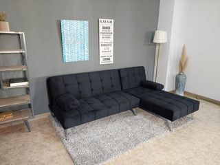 MEGA OFERTA SOFA CAMA KEREN TERCIOPELO NEGRO